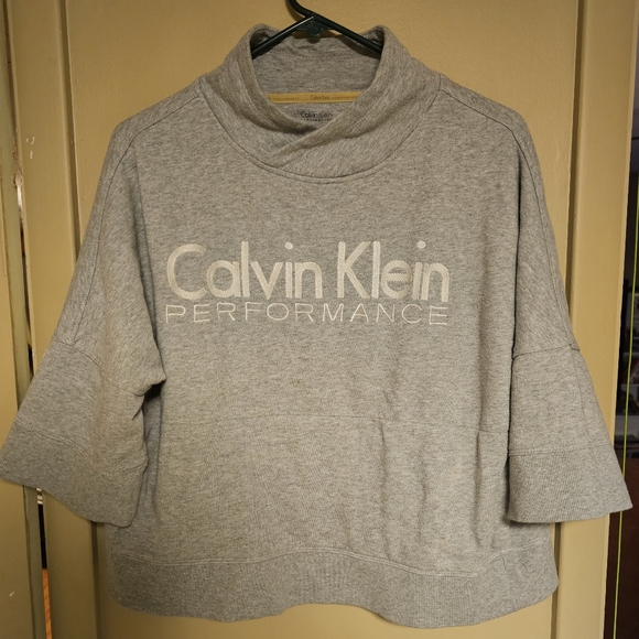 Calvin Klein Performance Stretch Cowl Neck Sweatshirt Light‎ gray Women's Size M - Picture 1 of 5